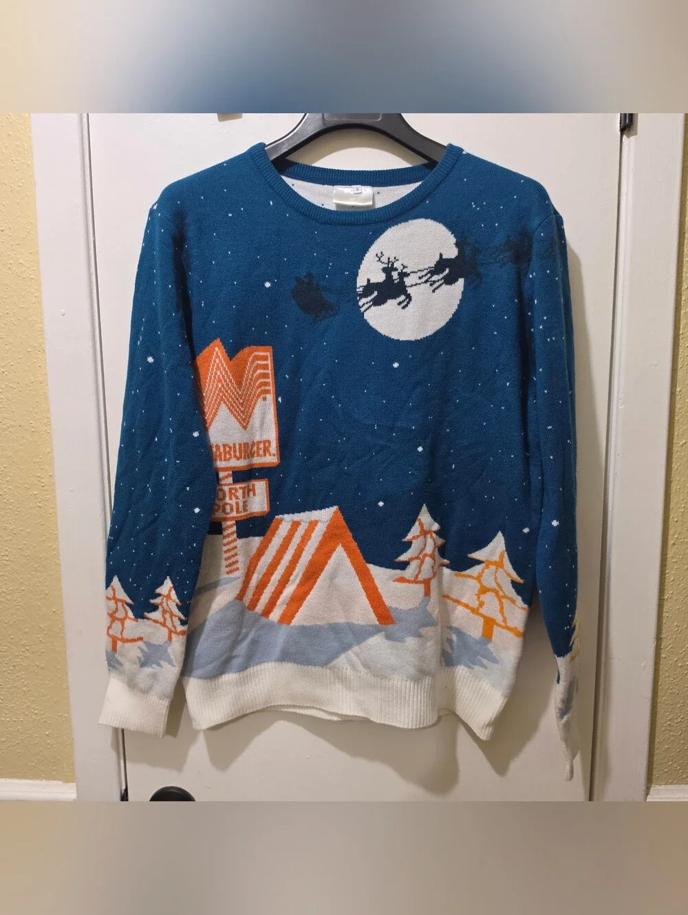 Whataburger Ugly Cute Christmas Sweater Shake Reindeer Size S